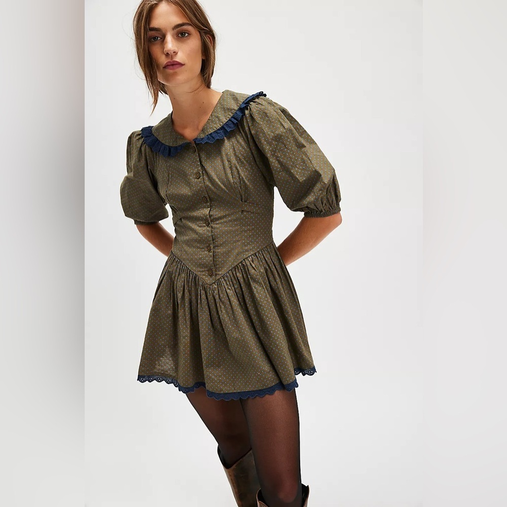 ✨CUTE!✨ Free People Need To Know Mini Dress size 0 in Army Combo DYT Type 3/1